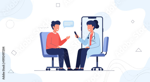 Online Doctor Consultation: Patient and Doctor on Video Call for Telemedicine
