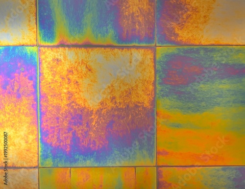 Εκτύπωση καμβά Iridescent titanium texture with colorful anodic oxidation finish