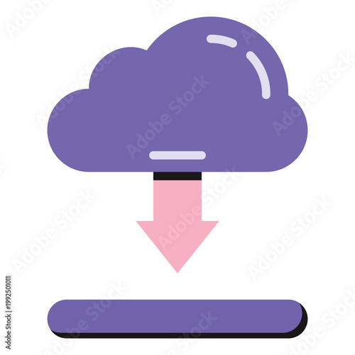 Cloud Download Flat Icon