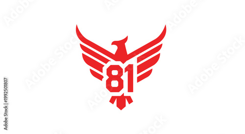 Red eagle logo with number 81.