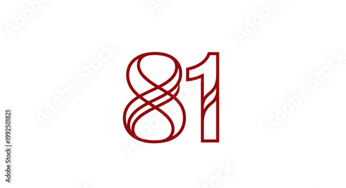 Eighty one number sign symbol.
