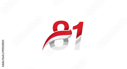 Red and white number eighty one.