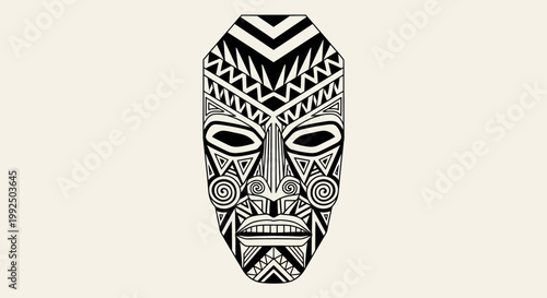 Decorative Tribal Face Mask Design.