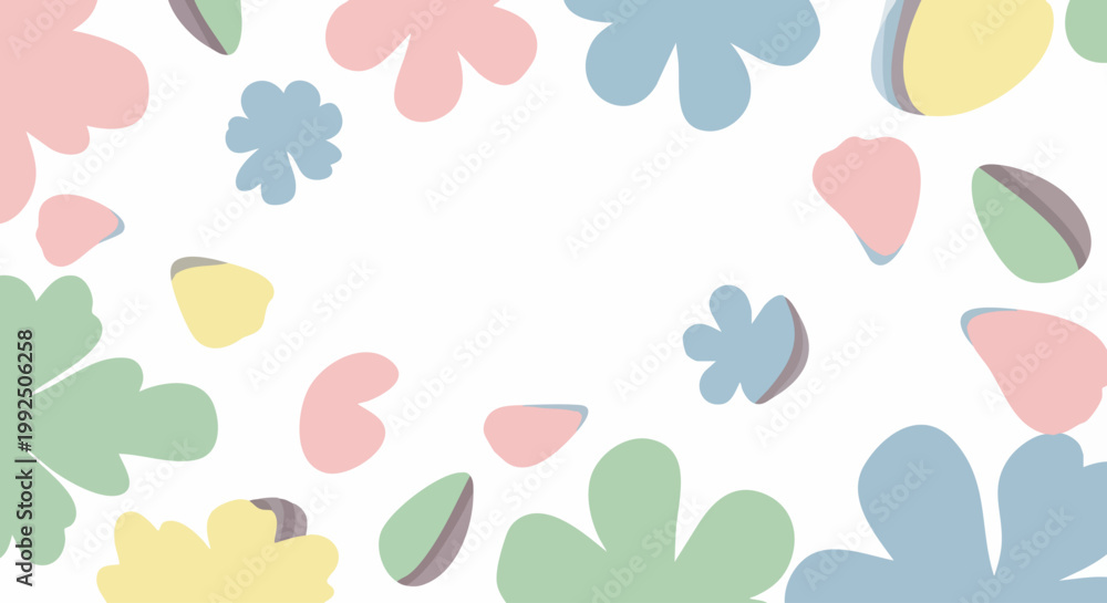 Obraz premium Abstract Pastel Floral Frame Background Design.