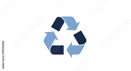Minimalist Blue Recycling Symbol Logo Design. EPS Editable. Vector Illustrations.