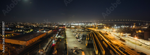 Barrio Logan warehouses and train depot in San Diego, California. 