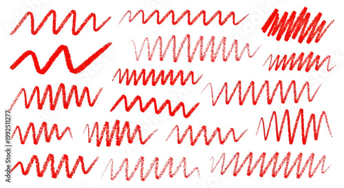 hand-drawn red lines and scribble patterns create a textured zig-zag mark design perfect for abstract graphic resource backgrounds and creative annotation