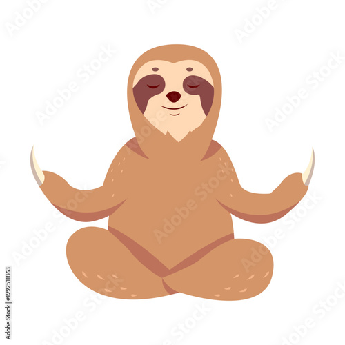 Sloth Meditating in Lotus Pose