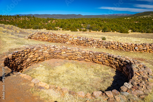 Canvas Print Ancestral Puebloan and Pecos Ruins at Pecos National Historical Park New Mexico