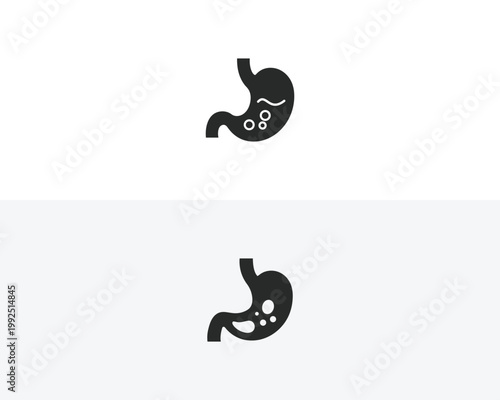 Vector illustration of human stomach anatomy with bubbles, Digestive system, Stomach health, Gut, Belly, Tummy, Stomachache, Discomfort, Vector graphics vector illustration 