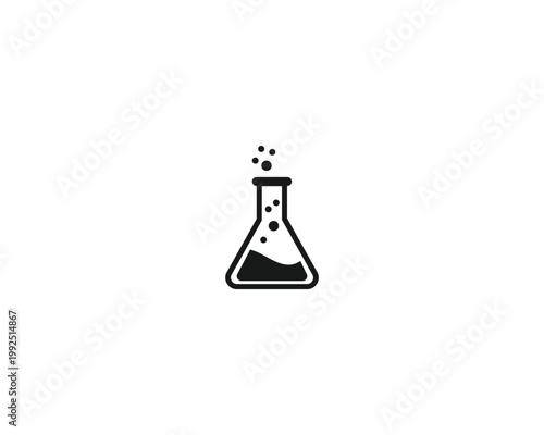 Bild auf Leinwand Vector illustration of a chemistry beaker with bubbles rising, Science and labor