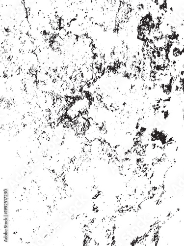 Black and White Cracked Concrete Grunge Texture Overlay