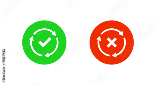 Foto Refresh arrow with check and cross icon