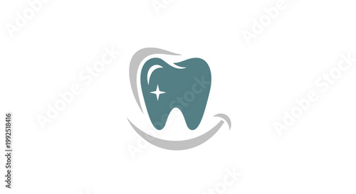 Healthy Tooth Icon with Plus Sign and Smile Curve.