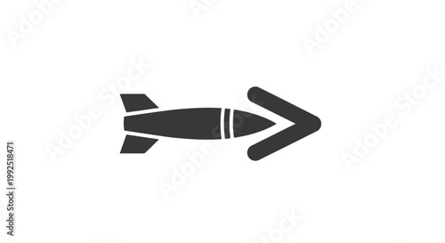Rocket Arrow Symbol Forward Motion Concept.