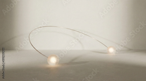 Refined minimal artwork showing two luminous points joined by a sleek elegant connecting line