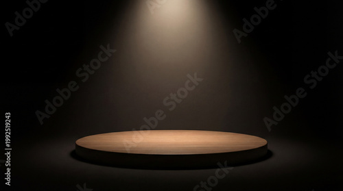 Symmetrical Black Box Stage With Overhead Lights Delivers Sleek Minimal Drama for Presentation Visuals