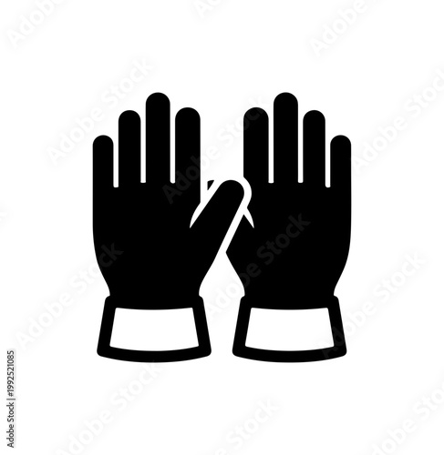 Black Silhouette Gloves Icon Vector