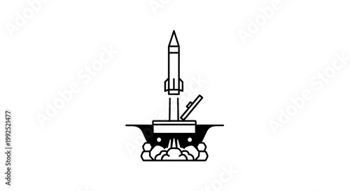Rocket Launching from Underground Silo with Explosive Force.