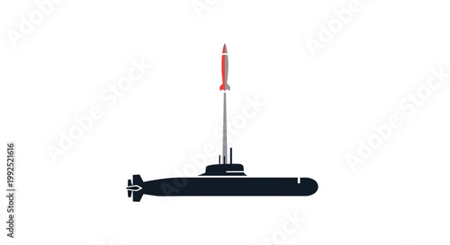 Submarine Launching Missile Illustration.