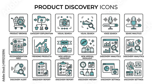 Product discovery icons for business.