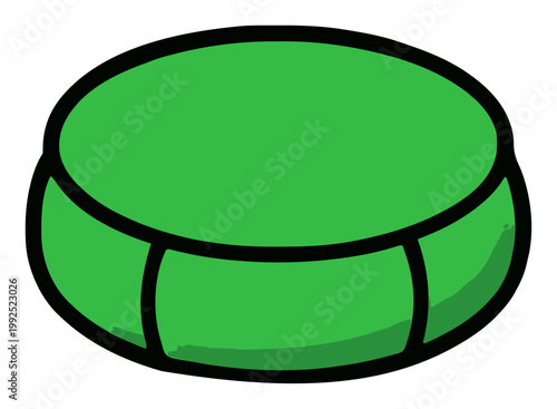 Round meditation cushion isometric vector icon. Generative AI