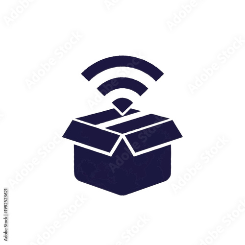WiFi Signal Transmitting from Box - Wireless Router & Smart Connectivity Icon
