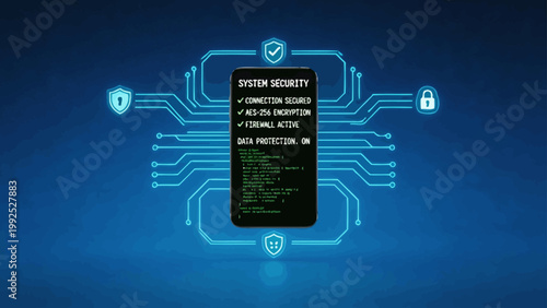 Mobile phone with system security indicators