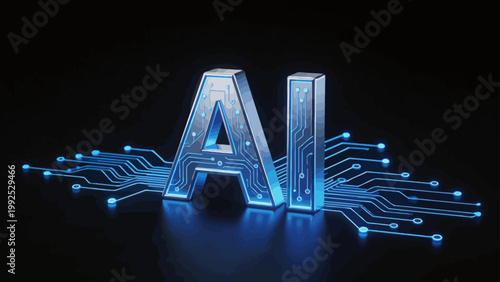 AI letters with circuit design