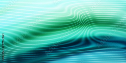 Abstract Wavy Blue Teal Lines Background With Smooth Flowing Gradient And Fluid Motion