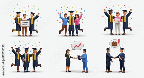 Graduation ceremony with friends and family celebrating success graduation graduate celebration education achievement university students