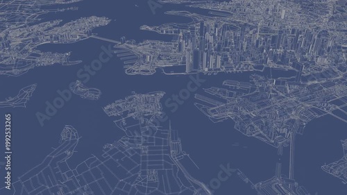 3D looped animation of city - Sydney Australia