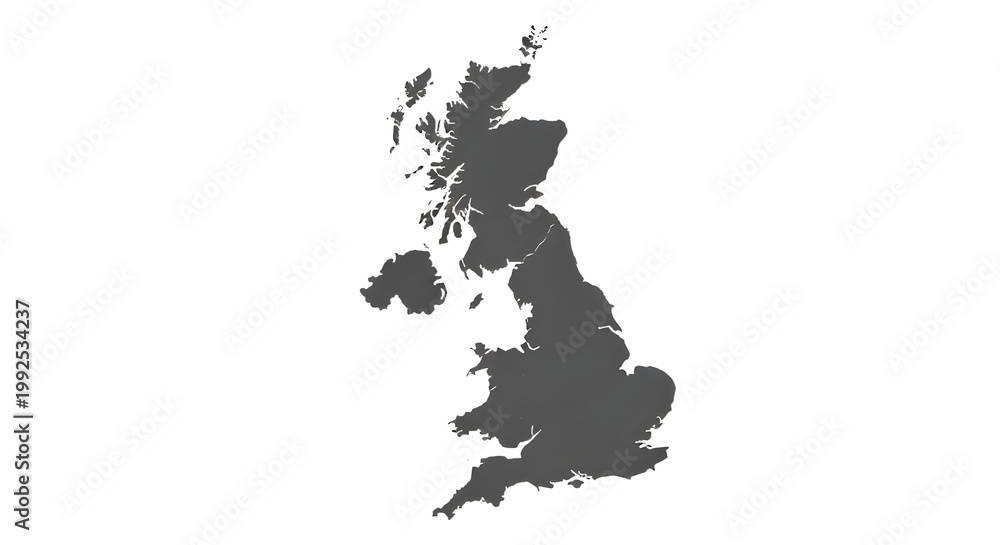 Naklejka premium outline of the united kingdom map silhouette.