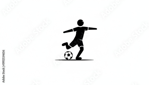 Soccer Player Silhouette Kicking Ball Illustration
