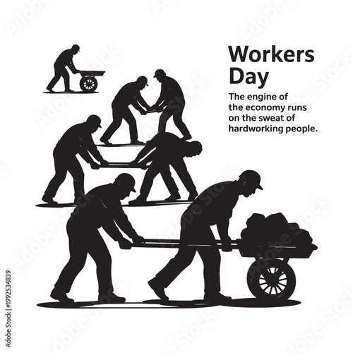 Workers day illustration depicting labor and the foundation of economic growth