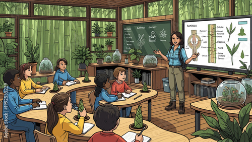 Teacher and students in classroom setting 1.