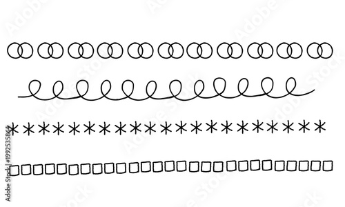 手描き風シンプルライン装飾セット