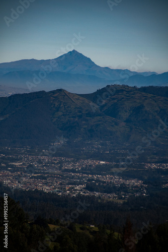 Cotacachi and Ilalo volcanoes in the Andean range of Ecuador