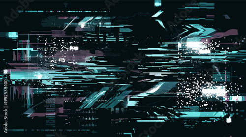 Abstract glitch background with vibrant colors and digital patterns  