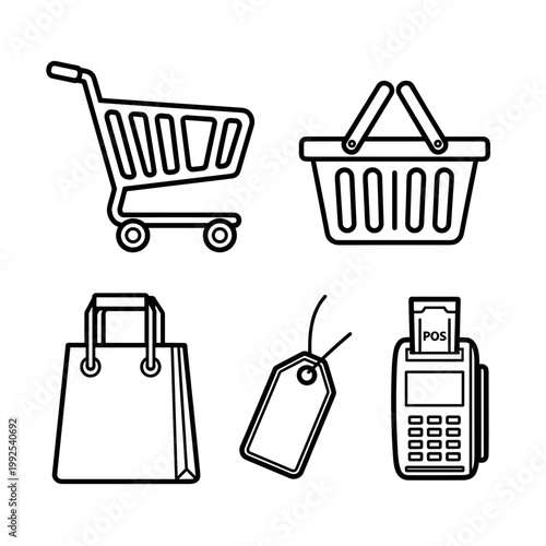 Shopping cart and retail icons 1.