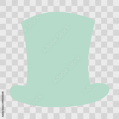 Leprechaun hat green Silhouette Minimalistic flat design St Patricks Day Sticker Icon simple design. Isolated Vector illustration Greetings Thematic cards social media post decor, banner, leaflet, tag
