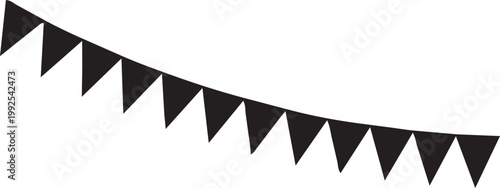 Simple Black Triangle Bunting: A string of sleek, minimalist triangle flags creates a festive and versatile design element, perfect for adding a touch of celebration or understated decoration.
