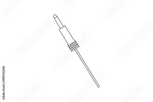 audio jack plug connected icon, audio socket jack plug  cable icon, audio electric plug cable icon isolated on white background.