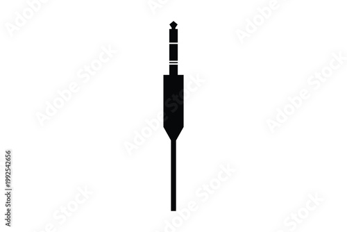 audio jack plug connected icon, audio socket jack plug  cable icon, audio electric plug cable icon isolated on white background.