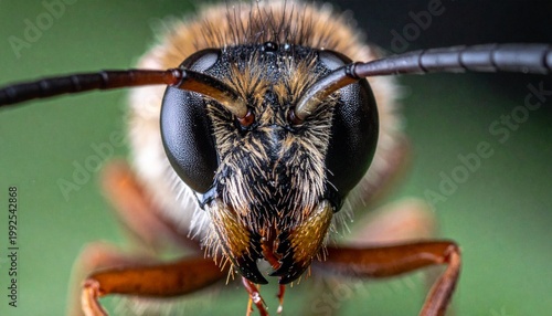 Extreme Close-Up of a Bees Face - Detailed Macro Photography.