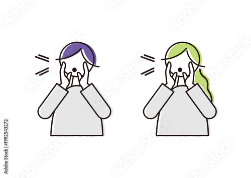 声援を送る男性と女性のベクターイラスト素材