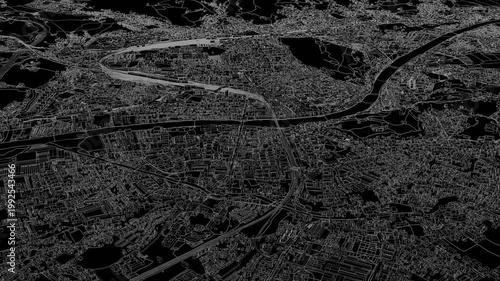 3D looped animation of city - Salzburg Austria