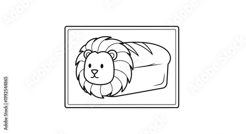 Cute Lion Bread Loaf Cartoon - Funny Food Art
