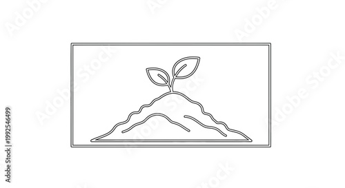 New Plant Sprout Growing from Soil Mound, Seedling, Growth, Nature, Organic Farming Concept