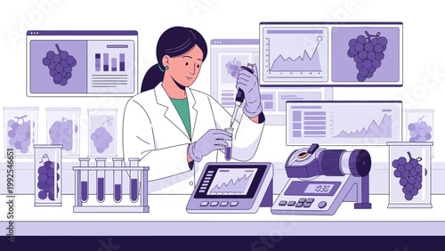 Female scientist working in laboratory.